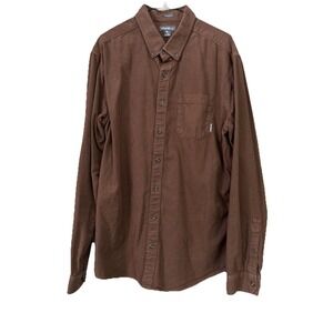 Eddie Bauer Flannel Shirt Mens XL Tall Classic Fit Brown Long Sleeve Button Down